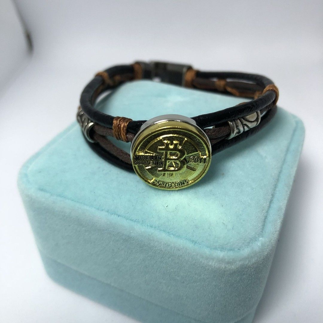 2pc/2件) 手鈪手鏈手鐲加密貨幣比特幣bitcoin bracelet #pdc 591333, 預購- Carousell