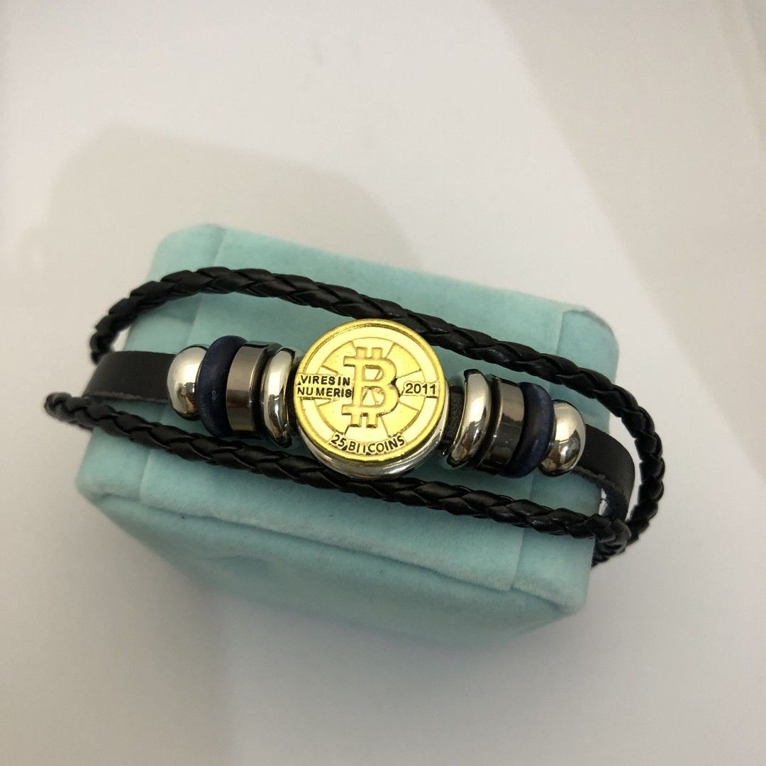 2pc/2件) 手鈪手鏈手鐲加密貨幣比特幣bitcoin bracelet #pdc 591333, 預購- Carousell