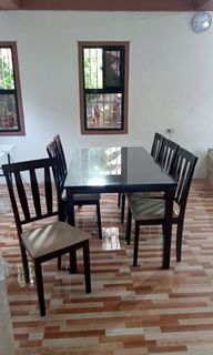 6 SEATER HIGH BACK CHAIR DINING TABLE SET