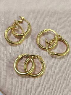 8mm Plain Loop Earrings in 18Karat Saudi Gold