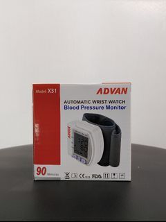 ADVAN WRIST WATCH BLOOD PRESSURE MONITOR; COMPLETE SET WITH FREE BATTERY
