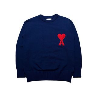 Ami De Coeur Red Heart Navy Blue Knitted Sweater