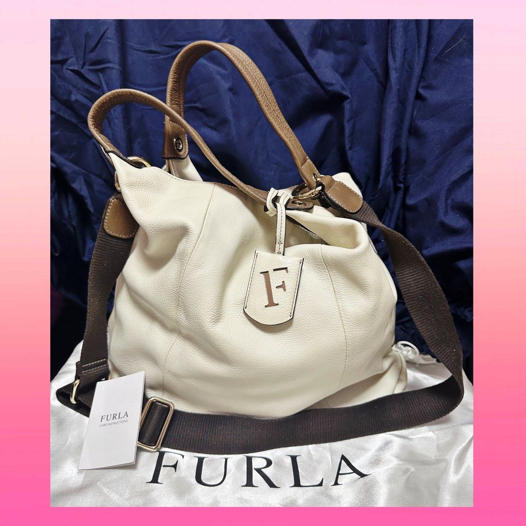 Authentic Furla Elisabeth tri tone expandable hobo bag Luxury Bags Wallets on Carousell