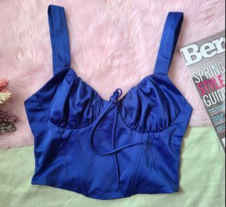 Bershka blue corset croptop