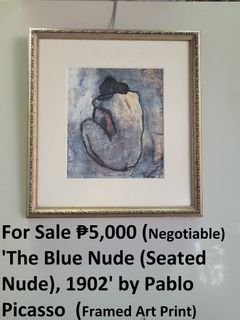 Blue Nude, 1902 by Pablo Picasso  (Art Replica) Framed Art Print