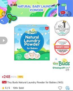 (Brand new) Tiny Buds Natural Laundry Powder for Babies (1KG)