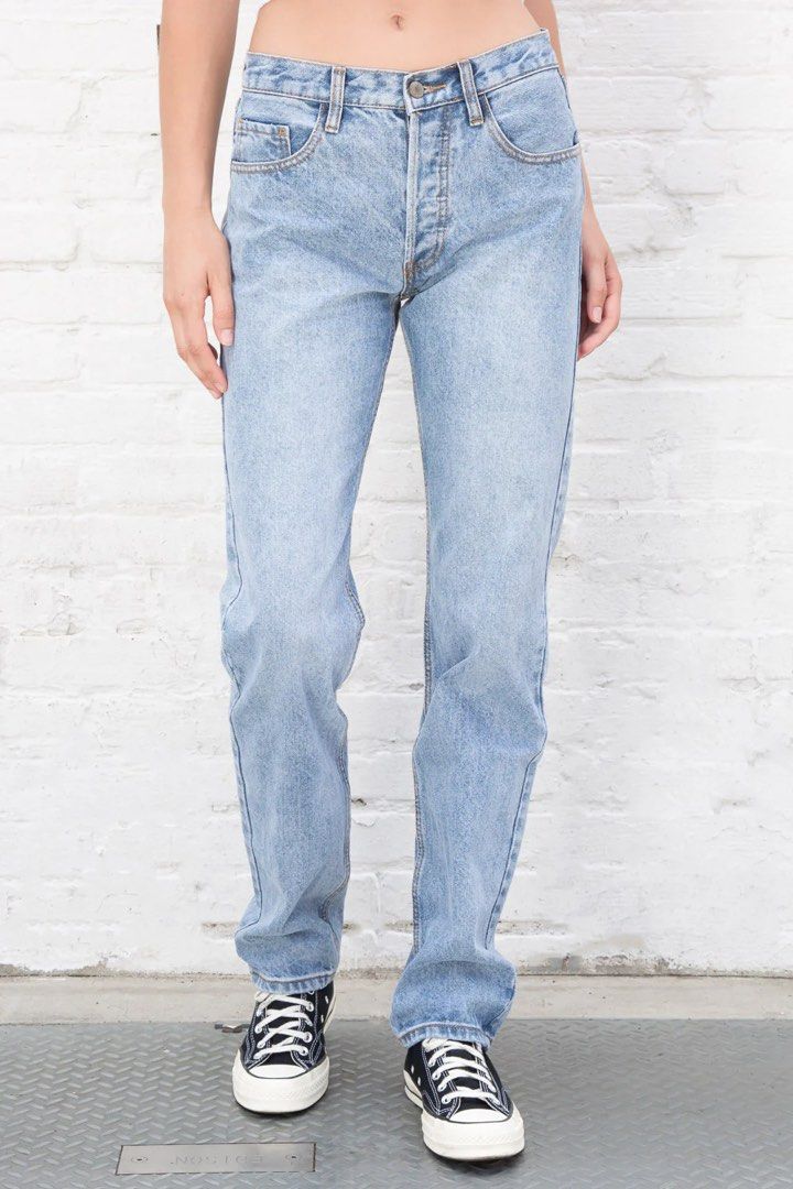 brandy melville addison jeans john galt low waisted straight leg pants relaxed fit light wash mid rise women girls gifts presents lf iso usa uk cute
