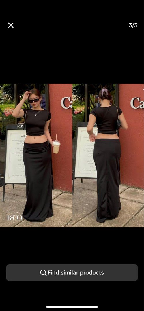 BSCO WHITE LOW WAIST LONG SKIRT (Category: Skirts) located in Manila. Submitted by thriftbae_ (Listing ID 1299232015, Image 2). Description: BSCO White Long Skirt 🦢Large 🦢Once Used 🦢Can be low or high waist 🦢Good for summer outfit 🤪 🦢can be paired with any top 🦢thick cotton!!! 🦢hindi mahirap ilakad 😫 🦢best for tall girlies also for small girlies who prefer longgggg skirt Model Measurement: Bust: 35B Waist: 26 inch High Hip: 30 inch Hip: