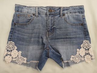 Cat & Jack Blue Denim Shorts with Lace Applique