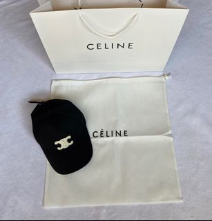Celine black triomphe cap