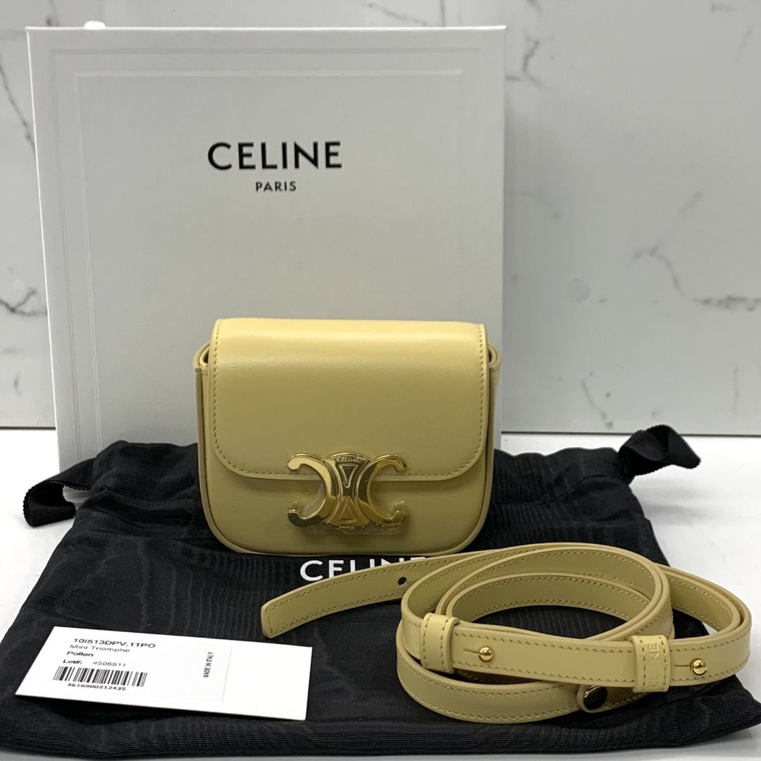 celine triomphe shoulder bag yellow