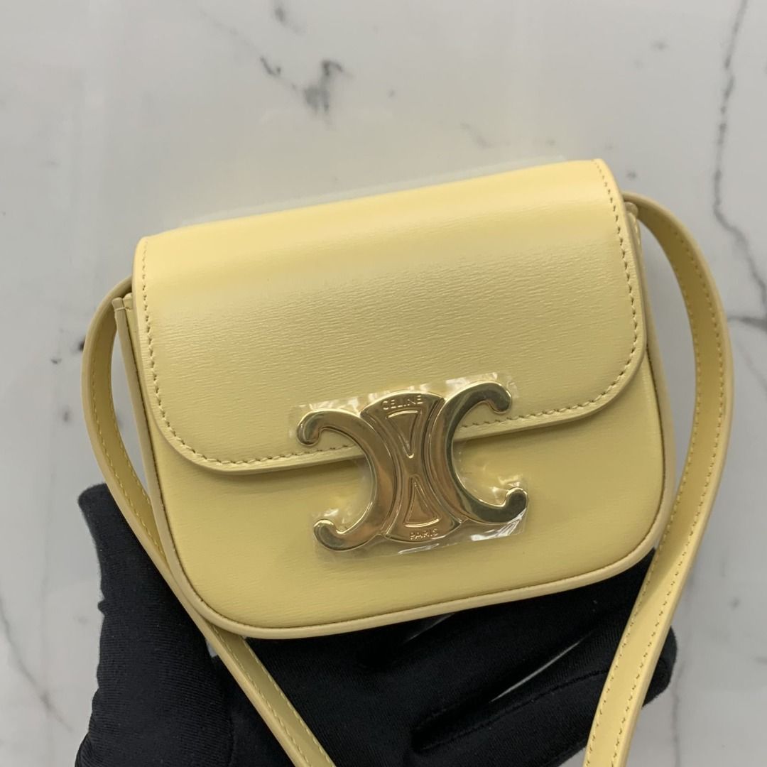 celine triomphe shoulder bag yellow