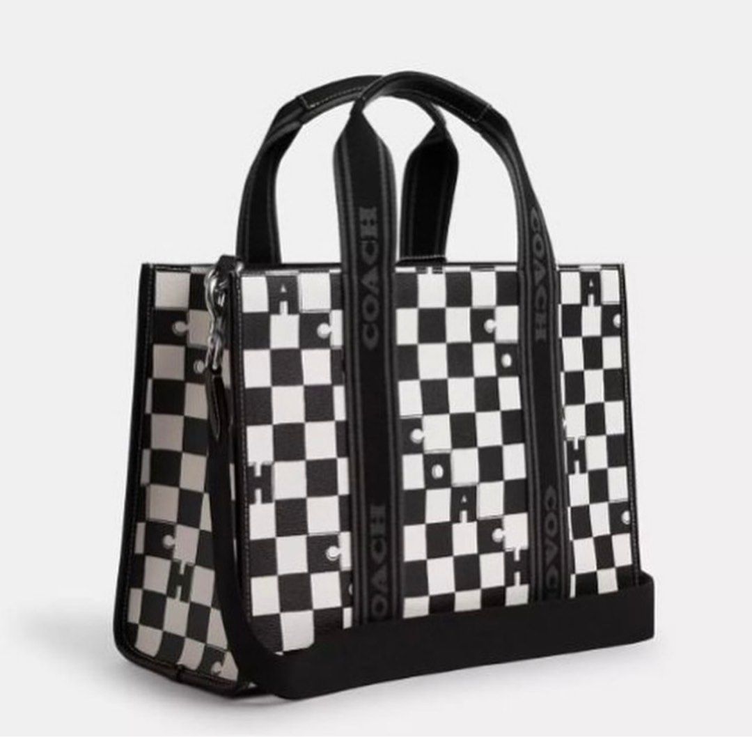 Coach Checkered Tote Bag Women s Fashion Bags Wallets Tote Bags on Carousell