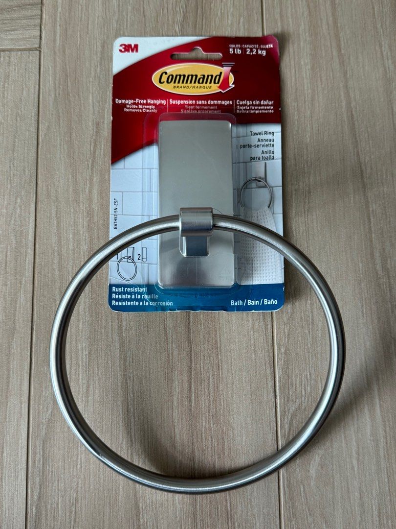 BNIB Command Bathroom Towel Hanger Ring Furniture Home Living Bathroom Kitchen Fixtures on Carousell