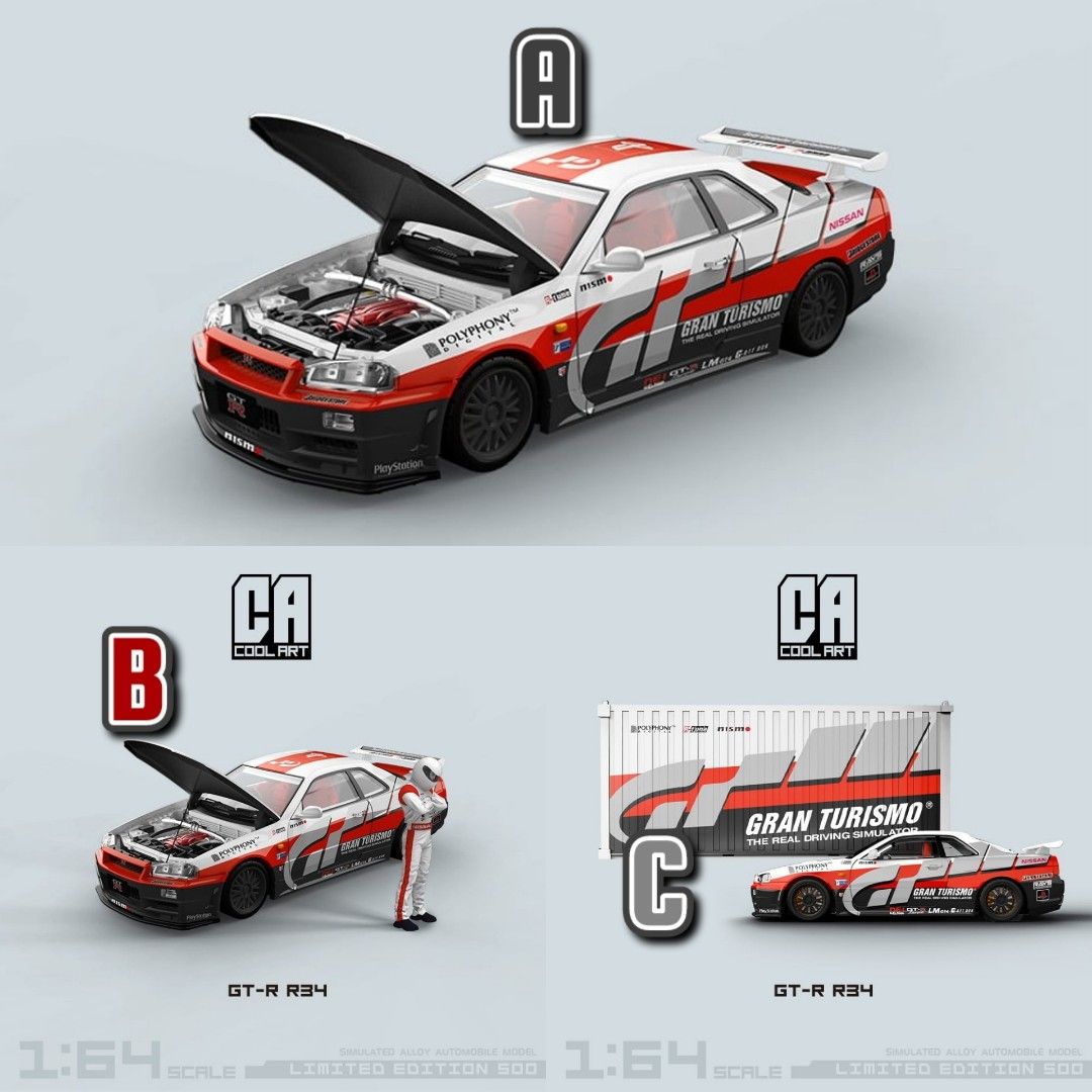 Cool Art 1:64合金模型！Skyline GT-R R34 Z-Tune，前後蓋可開含