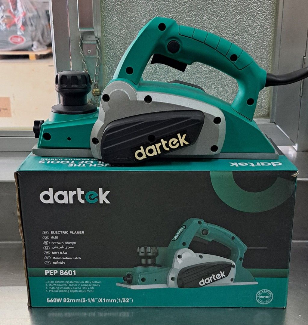 DARTEK PEP8601 ELECTRIC PLANER (Category: Construction Tools & Equipment) located in Manila. Submitted by tonpornel (Listing ID 1299135500, Image 1). Description: Ton-Pornel Mercantile • We supply Powertools, Hardware tools, Plumbing, Paints, Electrical and Construction materials • We offer Paint Mixing and Powertools Repair Visit us: 38 Marcos Highway Mayamot, Antipolo City https://maps.google.com/?cid=1384230075759805792&entry=gps Store hours M