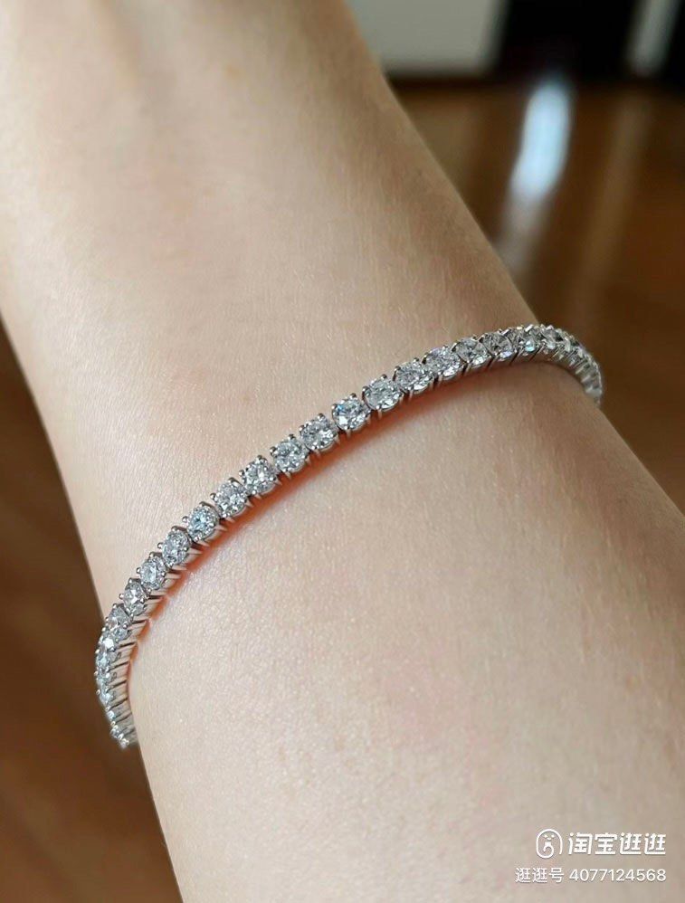 Moissanite Diamond Simulant Tennis Bracelet (Category: Bracelets) located in Singapore. Submitted by vvvelvet (Listing ID 1299115632, Image 1). Description: 16.5cm + 5cm 925 sterling silver plated .