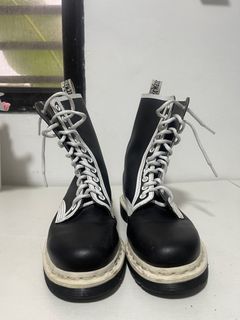 Dr. Martens Pierre B&W Leather Lace-Up Boots