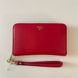 FOSSIL Zipper Wallet Red