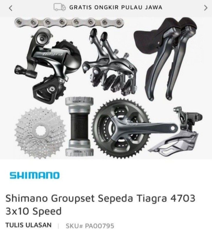 Jual groupset upsidedown shimano tiagra