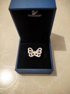 Guaranteed Original! Swarovski Butterfly Ring Size 52