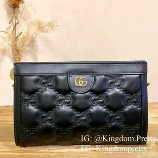Gucci GG Matelasse Ophidia Clutch Style Clasp Closure Leather Quilted Bag in Black Pre-order