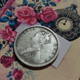 Half Rupee India 1862 Silver Coin