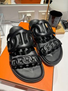 Hermes Black Extra Sandals