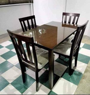 HIGH BACK CHAIR DINING TABLE SET