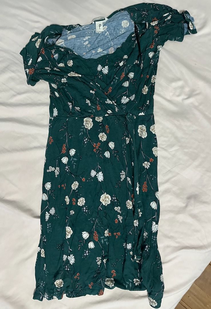 H&M Green Floral Maternity Dress, Women's Fashion, Maternity wear on  Carousell