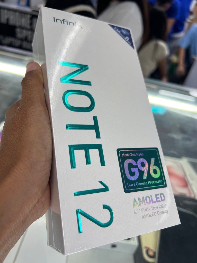 Infinix Note 12 128gb 8g ram (Category: Android Others) located in San Juan City. Submitted by AshleyandLynGeneralmerchandise (Listing ID 1299174018, Image 3). Description: We accept trade in Credit card / Home Credit Shipping Meet ups / Delivery Fb page: Ashley & Lyn.