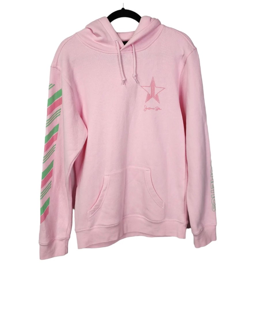 Jeffree Star Hoodie Winter 2020 Exclusive Pink Candy Stripe Christmas Small Women s Fashion Tops Longsleeves on Carousell