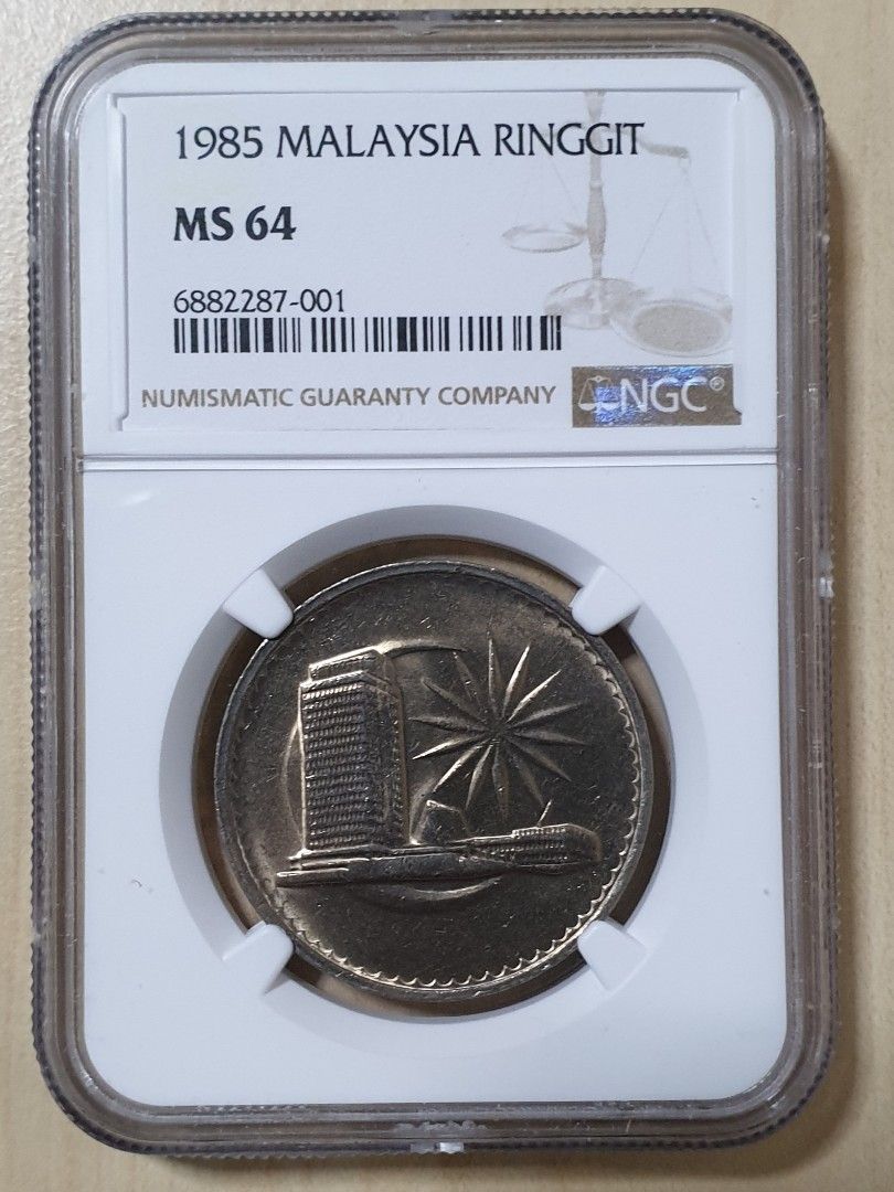 Malaysia Ringgit $1 Coin 1985 With NGC Graded 