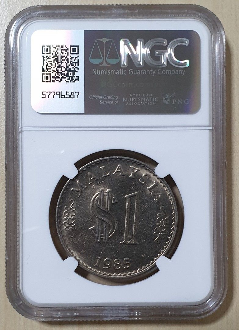 Malaysia Ringgit $1 Coin 1985 With NGC Graded 