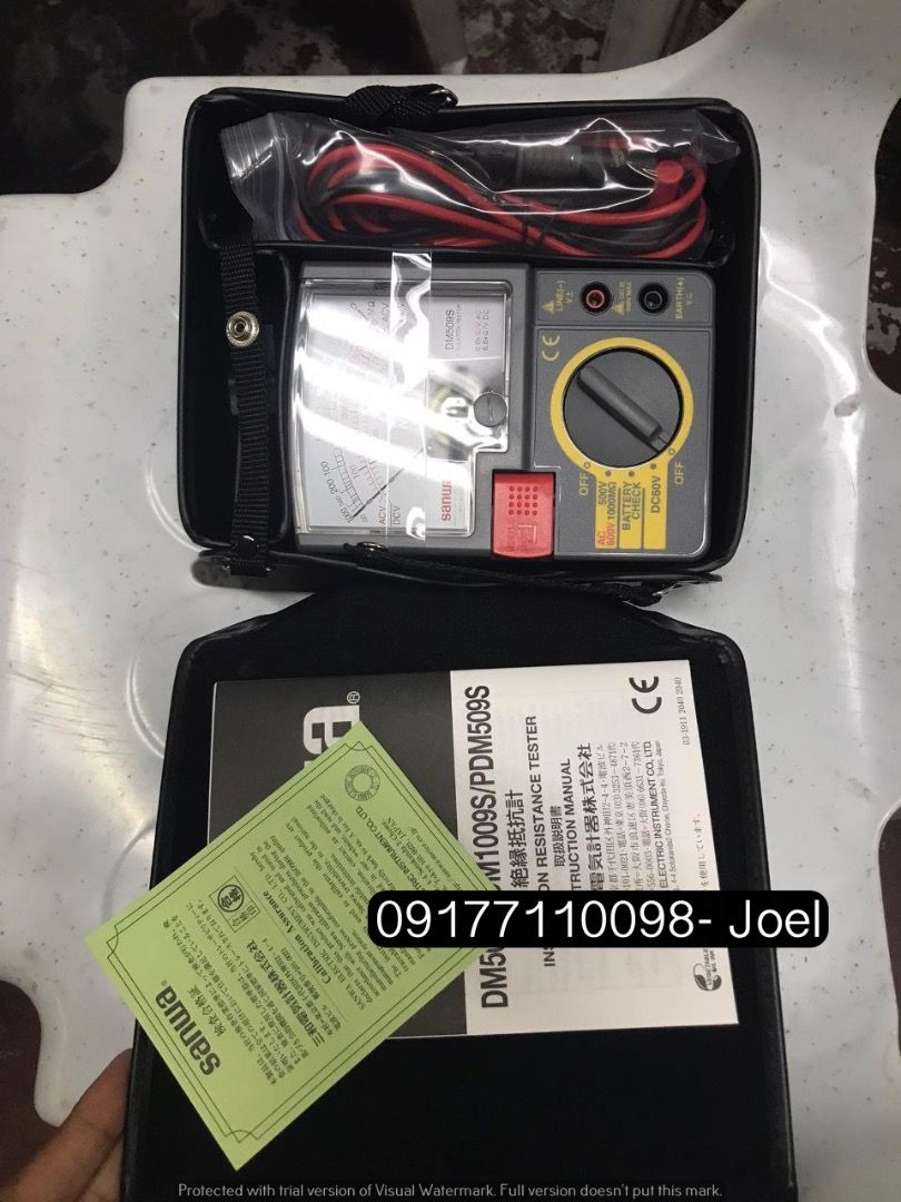 Megger Tester Sanwa (Category: Industrial Equipment) located in Manila. Submitted by joeyroque09 (Listing ID 1299117059, Image 1). Description: Megger Tester Sanwa Specs: DM509 S Price: 11,900/pc .