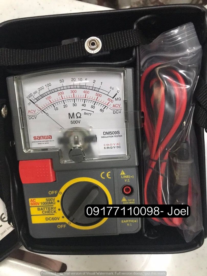 Megger Tester Sanwa (Category: Industrial Equipment) located in Manila. Submitted by joeyroque09 (Listing ID 1299117059, Image 3). Description: Megger Tester Sanwa Specs: DM509 S Price: 11,900/pc .