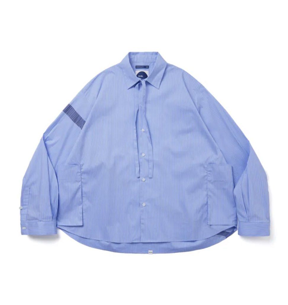MELSIGN - March Oversized Stripe Shirt -SKY, 男裝, 上身及套裝, T ...