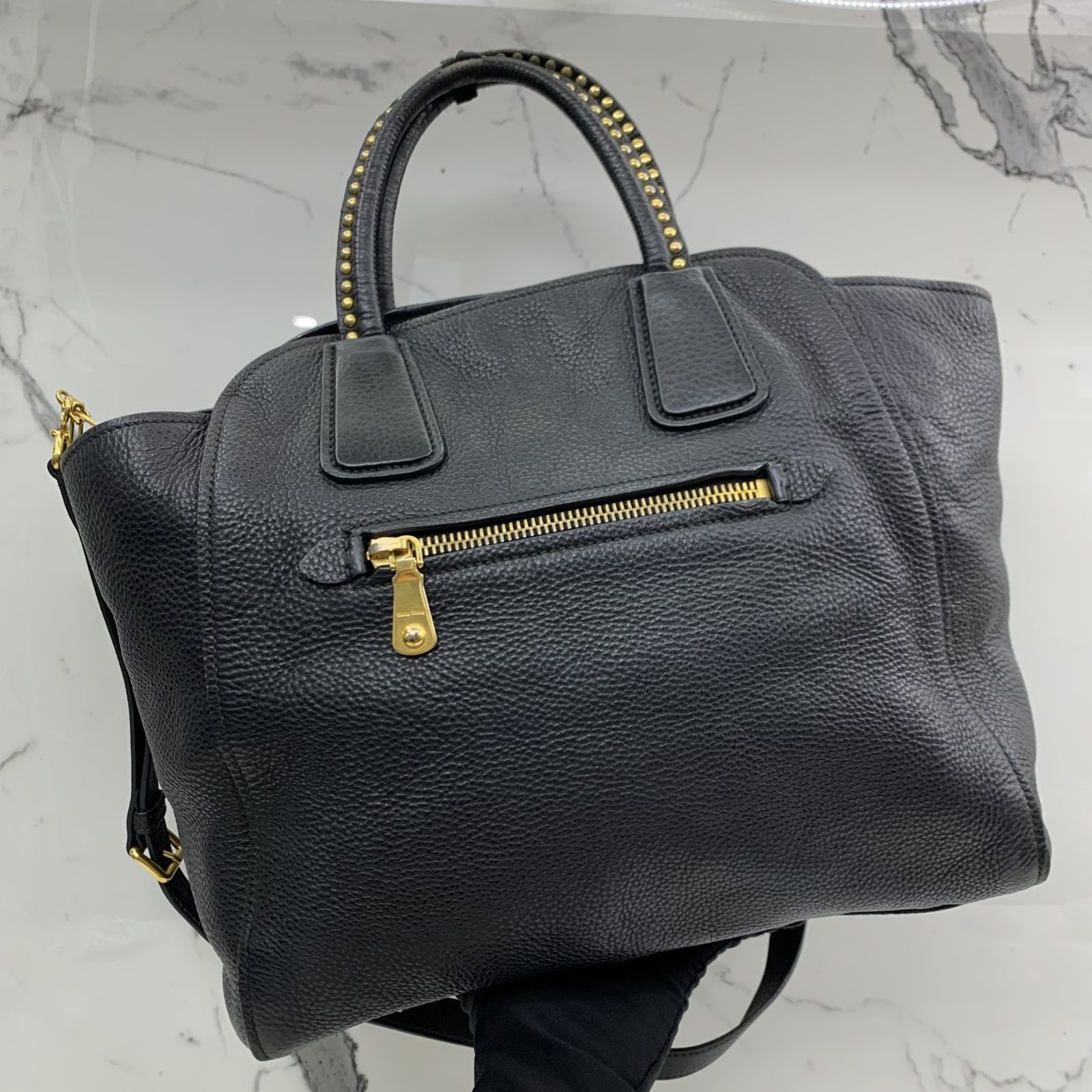 miu miu 2way studs leather hand bag バッグ MIU MIU ARCHIVE CHARM