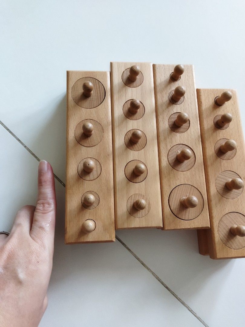 Montessori Wooden Knodded Cylinder (A set of 4), Hobbies & Toys, Toys ...