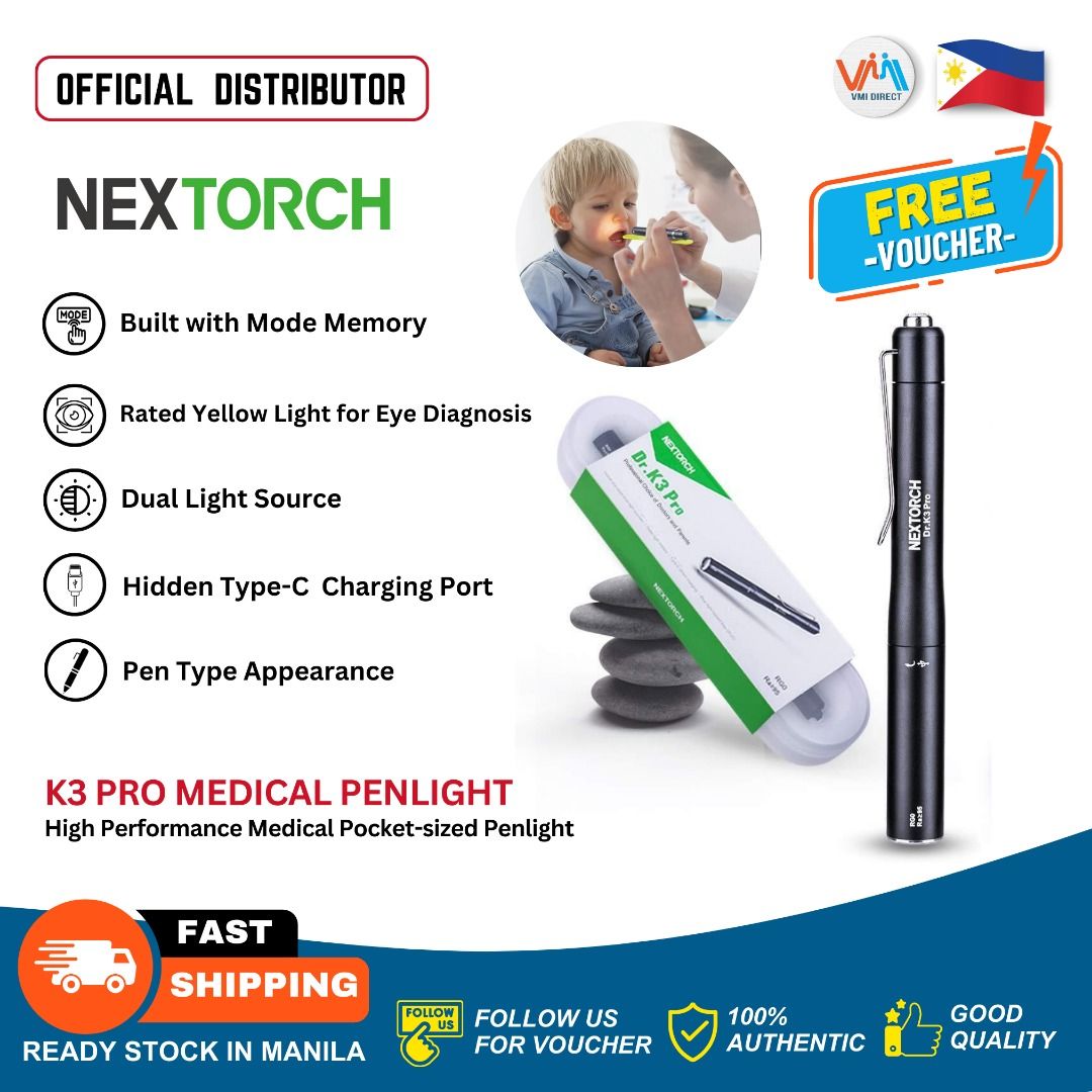 Nextorch Dr. K3 Pro 80 Lumens Rechargeable Medical Penlight, Health