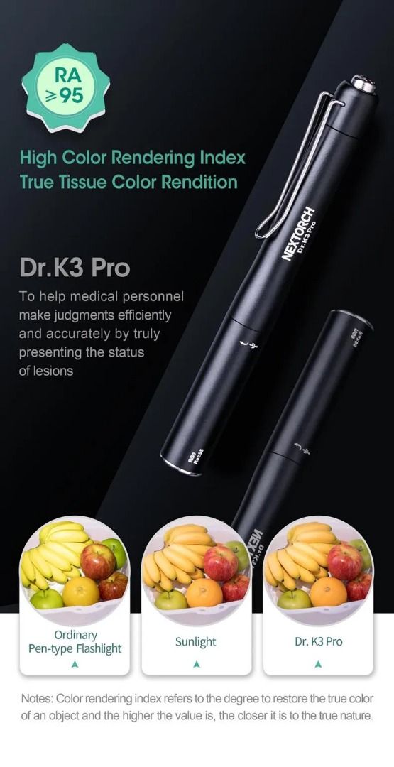 Nextorch Dr. K3 Pro 80 Lumens Rechargeable Medical Penlight, Health