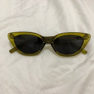 Olive Green Cat Eye Sunglasses Sunnies Shades