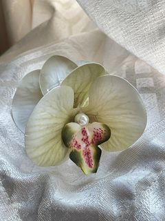 Orchid Hair Clamp (Green/White)