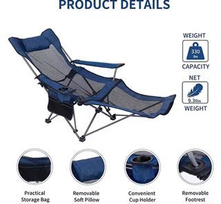 Outdoor Folding Chair Bed, Portable Recliner Beach Chair, Fishing Chair, Leisure Chair, Siesta Chair