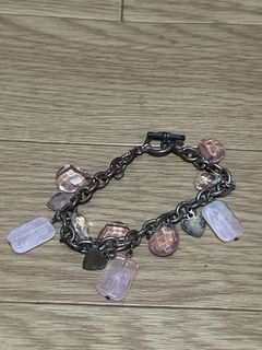 Pink Stone Charms Bracelet Chain