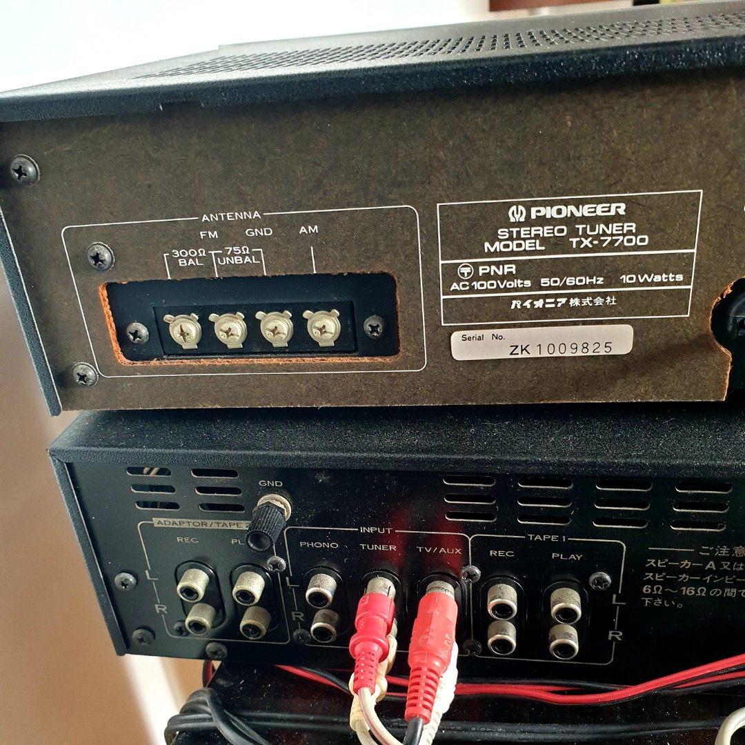 Pioneer SA-7700 Amplifier with Tuner (Category: Soundbars, Speakers & Amplifiers) located in Manila. Submitted by racz03 (Listing ID 1299110100, Image 3). Description: Pioneer SA-7700 Stereo Amplifier Made in Japan, With TX-7700 Tuner, Power Voltage 100V in Excellent Condition. Well Preserved, Presentable Condition, Like New. Power Output 60 watts per Channel into 8 ohms. With Phono input For Your Turntable..