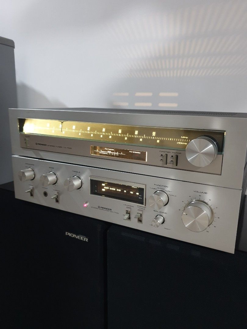 Pioneer SA-7700 Amplifier with Tuner (Category: Soundbars, Speakers & Amplifiers) located in Manila. Submitted by racz03 (Listing ID 1299110100, Image 2). Description: Pioneer SA-7700 Stereo Amplifier Made in Japan, With TX-7700 Tuner, Power Voltage 100V in Excellent Condition. Well Preserved, Presentable Condition, Like New. Power Output 60 watts per Channel into 8 ohms. With Phono input For Your Turntable..