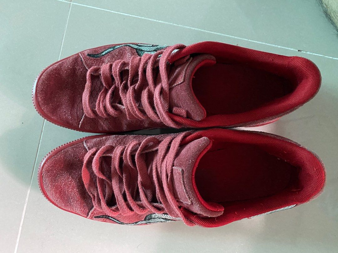 Puma Clyde Snake Embroidery Men s Shoes Ribbon Red Laurel Wreath