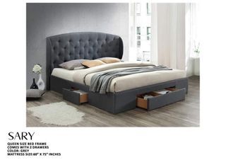 QUEEN SIZE BED FRAM with 2 drawers