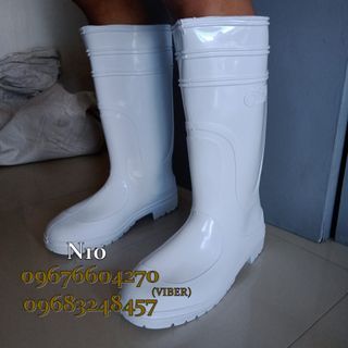 rain boots camel white